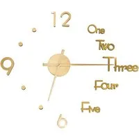 vidaXL Wanduhr 3D-Wanduhr Modernes Design Golden 100 cm XXL
