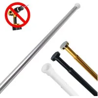 Sanilo Duschvorhangstange 90 - 160 cm oder 120 - 220 cm in schwarz, gold, weiß, chrom, Ø 28 mm, ausziehbar, Klemmstange, geklemmt, Aluminium, einfache Montage ohne Bohren, für Duschvorhang, bis zu 10 Kg belastbar