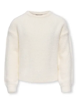 KIDS ONLY - KOGNEWPIUMO L/S PULLOVER KNT NOOS Cloud Dancer - Gr. - 140