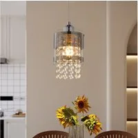 ZMH Pendelleuchte Wohzimmer Modern 150CM Esstisch Hängelampe Kristall Pendellampe Flur, Einfache Installation, ohne Leuchtmittel, Höhenverstellbar Design Pendelleuchte für Esszimmer