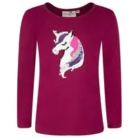 happy girls Langarmshirt mit süßem Einhorn-Motiv aus tollen Wechsel-Pailletten