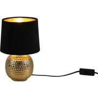 Reality Leuchten Schreibtischlampe Sophia, ohne Leuchtmittel, Nachttischlampe, Keramik Fuß mit Samtschirm