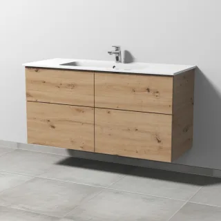Sanipa 3way Waschtischunterbau zu Duravit ME by Starck Waschtisch mit 4 Auszügen, Eiche Natural-Touc SM72785