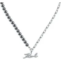 KARL LAGERFELD Collier Karl Lagerfeld Damen-Kette Edelstahl Kunstperle
