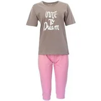 Era&Me Pyjama Era & Me Damen Pyjama Capri (2 tlg., Schlafanzughose + Schlafshirt) Reine Baumwolle