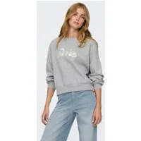 ONLY Sweatshirt ONLALMA L/S O-NECK DETAIL BOX CC UB SWT mit Zierperlen