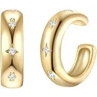 Glanzstücke München Ohrklemme gelbgold, Ohrklemmen Sterling Silber gelbgold Zirkonia weiß