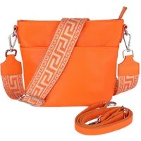 MIRROSI Umhängetasche Damen, Crossbody Bag, Echtleder Made in Italy (1 Tasche 2 Gurte oder Basic Version 1 Tasche 1 Gurt), 24x18x12cm (BXHXT)