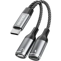 Dudao USB-C Adapter USB-Adapter USB-C zu USB-C, 11.0 cm, 2in1, Laden & Audio gleichzeitig, USB-C, Alu