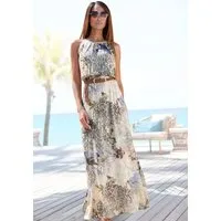 Buffalo Maxikleid mit Alloverprint, leichtes Sommerkleid, fließendes Strandkleid