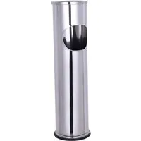 Mojawo Aschenbecher XL Standaschenbecher Windaschenbecher Mülleimer Outdoor Chrom