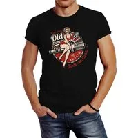 Neverless Print-Shirt Herren T-Shirt Girls on Cars Retro Vintage Print Pin up Girl Logo mit Print