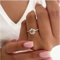 ROUGEMONT Silberring Funkelnder Moissanit Damen Ring Verlobungsring -Hochglanz Finish