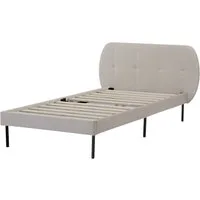 en.casa Polsterbett, »Porvoo« Samt 90 x 200 cm Beige