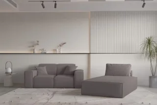 Sofa Set 2-teilig Sezlong und Sofa 2-Sitzer CELES PREMIUM Stoff Ascot Bukla T...