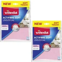 Vileda Mikrofasertuch (27x32 cm, 2-tlg., Mehrzwecktuch Actifibre Soft)