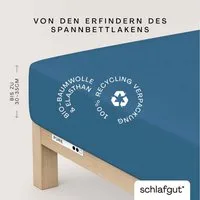 Schlafgut Spannbettlaken PURE Bio-Baumwolle mit Elasthan, 170 g/m², Bettlaken, Spannbetttuch, Jersey, Gummizug: rundum, (1 Stück), PREMIUM Laken für Matratzen bis 30cm Höhe, dehnbar blickdicht, straff