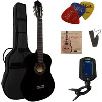 MSA Konzertgitarre C, 4/4 Konzertgitarre im Set, Classic, Nylonsaiten, Tasche, Band, Saiten, 3xPik, Stimmgerät, Lindenholz