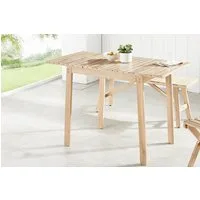riess-ambiente Gartentisch BALI 110cm natur hell – Massivholz, ausklappbar, wetterfest (Einzelartikel, 1-St), ausklappbarer Outdoor-Holztisch im Naturton – ideal für kleine Balkone