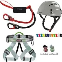 ALPIDEX Kletterhelm ALPIDEX Kletterhelm + Klettergurt + Stubai Klettersteigset BASIC 3.0
