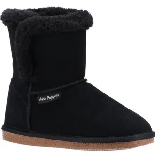 Hush Puppies Mädchen Ashlynn Wildleder Hausschuhe (Schwarz)