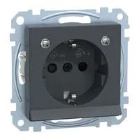 Schutzkontakt-Steckdose mit Lichtauslösung und LED-Beleuchtung, System M, MEG2304-0414 anthrazit, Retail