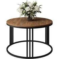 Lookway Couchtisch LORI LOFT mit Tischplatte in Holzdekor (1xCouchtisch), Durchmesser: ⌀70 cm
