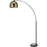 Teamson Home Bogenlampe Gebogene Stehlampe aus Metall mit Glockenschirm gold