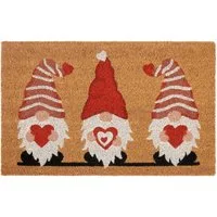 HANSE Home Fußmatte Kokos Gnome Heart, Türmatte, rechteckig, Höhe: 15 mm, Schmutzfangmatte, Rutschfest, Outdoor, Weihnachten, Kokosmatte, Zwerg