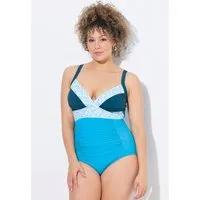 Ulla Popken Badeanzug Badeanzug Patchlook Softcups recycelt