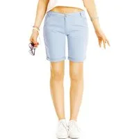 be styled Chinoshorts Kurze Low waist Chino Stoff Shorts in 2 Farben - Damen - j5L-2 unifarben