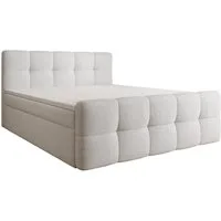 Luxusbetten24 Boxspringbett Cozy in Teddy Bouclé, mit Stauraum, inklusive Topper
