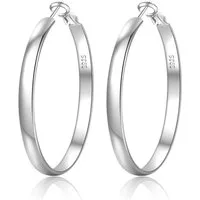 LuxusKollektion Paar Creolen Creolen Silber 925 5mm Hypoallergen 14K Vergoldet 40mm Silver 40MM