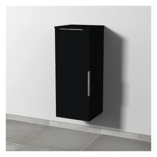 Sanipa 3way Mittelschrank mit 1 Tür und 1 Auszug, Schwarz-Matt, UF12608 UF12608