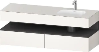 Duravit Qatego Einbauwaschtisch mit Konsolenwaschtischunterbau Weiß Supermatt 1600x550x600 mm - QA47 QA4796049840010