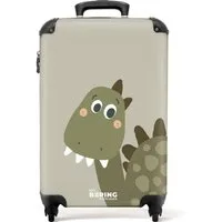 NoBoringSuitcases.com© Kinderkoffer Dinosaurier - Grün - Kinder - Junge - Design 55x35x20cm, 4 Rollen, Kinder Koffer Klein, Trolley Handgepäck, Reisekoffer
