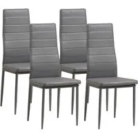 Albatros International Esszimmerstuhl Esszimmer Stühle 4 er Set MILANO, Stuhl Stühle Esszimmerstühle, Küche (4er Set, Grau, Kunstleder Bezug), Küchenstuhl Küchenstühle Essstühle für den Esstisch Ess Stühle