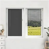Victoria M. Jalousie LightLess Prime Aluminium-Jalousie 50x130 cm Schwarz matt, mit Bohren, ohne Bohren, geklemmt oder verschaubt, L Profil 25 mm Lamellen, feuchtigkeitsbeständig, verdunkelnd