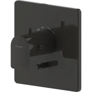 Bravat Milano Fertigset Wannenfüll- u. Brausethermostat 3564079 Unterputz, Thermostat, schwarz matt