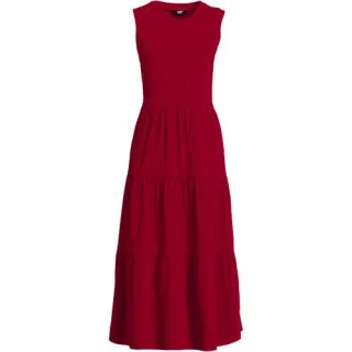 Maxi-Baumwollkleid aus Flammgarn für Damen, Damen, size: regular, Rot, Baumwolle, by Lands' End