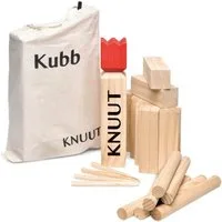 Toyfel Spiel Kubb Outdoor Spiel XXL Knuut mit Stoffbeutel, Original Wikinger Spiel - Schweden Schach - Holz Schwedenschach