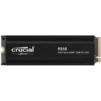 Crucial P310 1TB NVMe SSD PC PS5 Kühlkörper Gen4 1000GB interne SSD (1 TB) M.2" 7100 MB/S Lesegeschwindigkeit, 6000 MB/S Schreibgeschwindigkeit, PCIe 4.0 NVMe, integrierter Kühlkörper, Micron 3D NAND