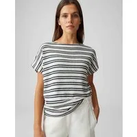 OPUS Kurzarmshirt Sostal aus Jersey mit Strick Optik gestreift, weich fließender Fall, natürlicher Griff, Casual