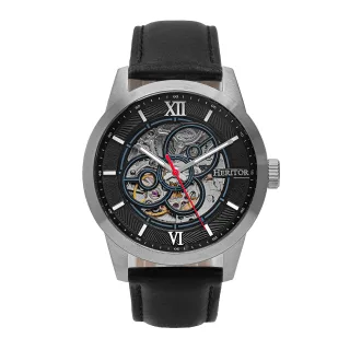 Montre squelette à bracelet en cuir Heritor Automatic Jonas