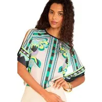 Love & Roses T-Shirt Love & Roses T-Shirt aus Jersey mit Satin-Front (1-tlg)