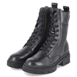 Tamaris Schnürboots  Schwarz - Gr. 41 -  Leder und Textil