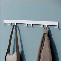 Mai & Mai Garderobenleiste Wandgarderobe mit verstellbaren 5/6/8 Haken aus Alu Stalo-10 (6 St), Oberfläche pulverbeschichtet, Hakenabstand frei verstellbar