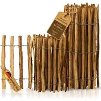 BooGardi Staketenzaun Haselnuss imprägniert, Gartenzaun, Rollzaun, (50 cm hoch Länge 5m · Lattenabstand 3-5cm · 12 Größen), Holzzaun, Teichzaun, Zaun, Garten, Sichtschutz, Jägerzaun