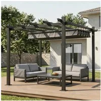 HOMALL Pavillon Pergola 3x3/3x4m Gartenpavillon Pavillon mit Aluminiumrahmen, (Terrassenüberdachung mit Magnetbefestigung für Garten), Manuell verstellbares Schiebedach