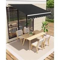 GarveeMore Gelenkarmmarkise 350x250cm,UV50+ & wasserabweisend mit Kurbel & Wandhalterung Länge + Winkel einstellbar,Markise für Terrasse & Balkon,Sonnenschutz